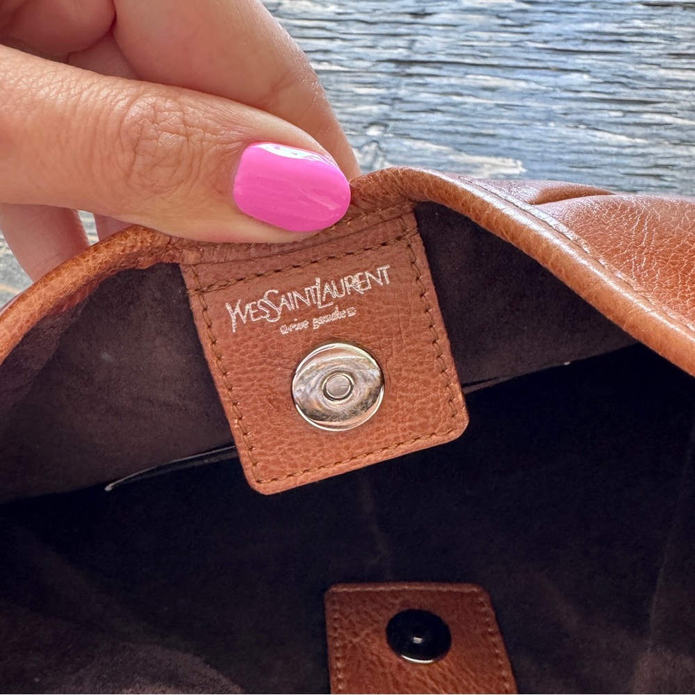 Yves Saint Laurent Tan Leather Mombasa Mini Bag - Picture 9 of 14